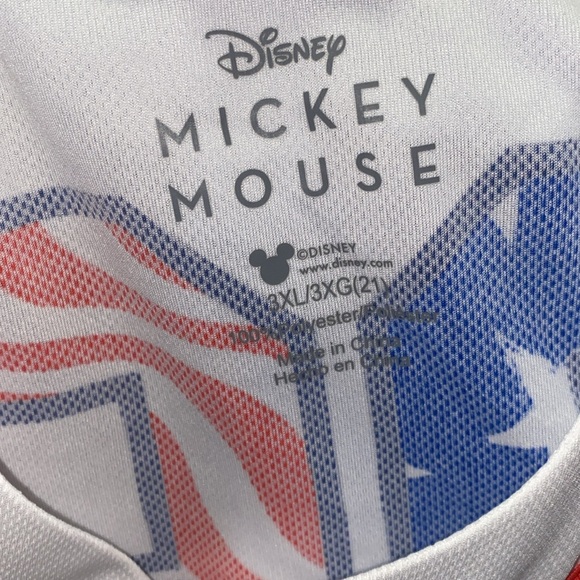 EUC Disney Red white blue Mickey Mouse Button Down Striped Baseball Jersey 3x - Picture 4 of 4